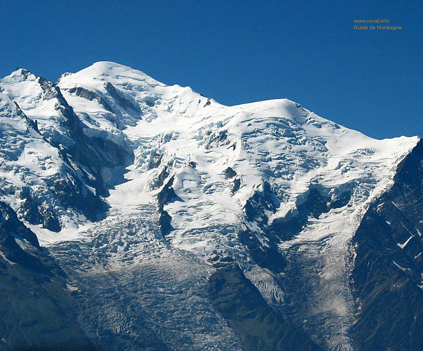 Mont Blanc face Nord par les Grands Mulets. Vue depuis les aiguilles Rouges.